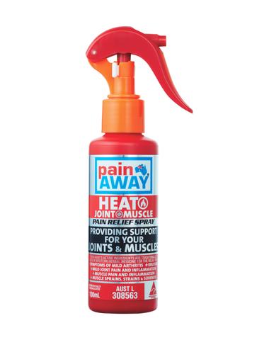 1 x PAIN AWAY HEAT JOINT & MUSCLE <br> PAIN RELIEF SPRAY 100ML