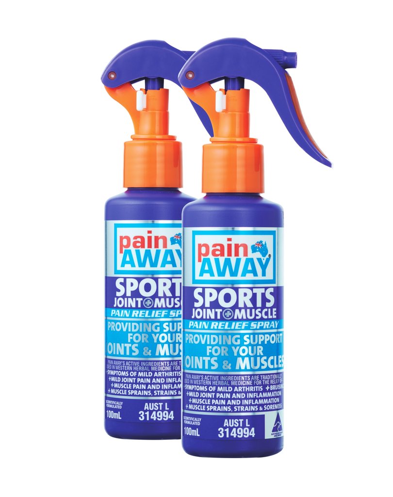 2 x PAIN AWAY SPORTS - JOINT & MUSCLE <br> PAIN RELIEF SPRAY 100ML