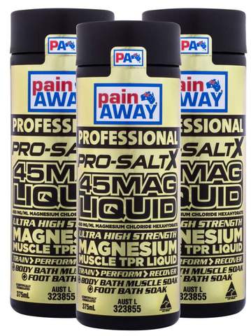 3 x PAIN AWAY PROFESSIONAL PRO-SALT X 45MAG LIQUID 375ML