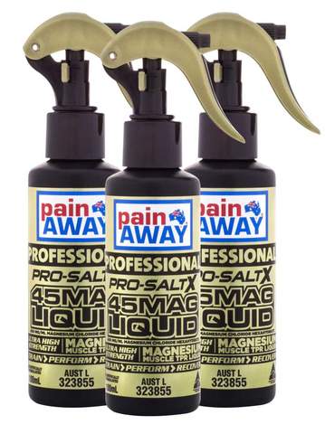 3 x PAIN AWAY PROFESSIONAL PRO-SALT X 45MAG LIQUID SPRAY 100ML