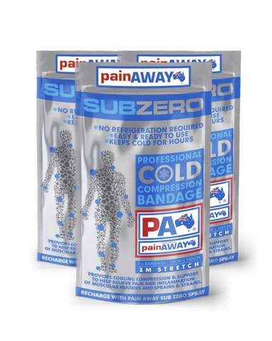 X3 PAIN AWAY SUB ZERO - <BR> PROFESSIONAL COLD COMPRESSION BANDAGE