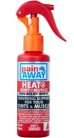 PAIN AWAY HEAT JOINT & MUSCLE <br> PAIN RELIEF SPRAY 100ML