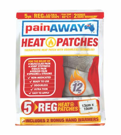 1 x PAIN AWAY HEAT PATCH <BR> REGULAR 5 PACK