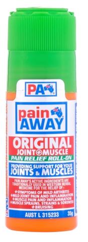 PAIN AWAY ORIGINAL JOINT <BR> & MUSCLE PAIN RELIEF <BR>  ROLL ON 35G