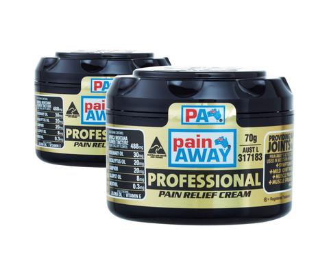 2 x PAIN AWAY PROFESSIONAL <br> PAIN RELIEF CREAM 70G