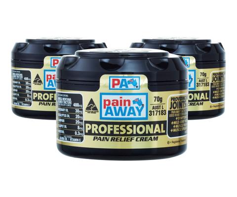 3 x PAIN AWAY PROFESSIONAL <br> PAIN RELIEF CREAM 70G