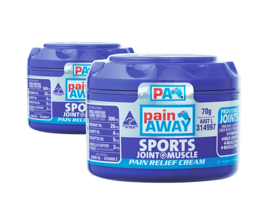 2 x PAIN AWAY SPORTS - JOINT & MUSCLE PAIN RELIEF <br> CREAM 70G