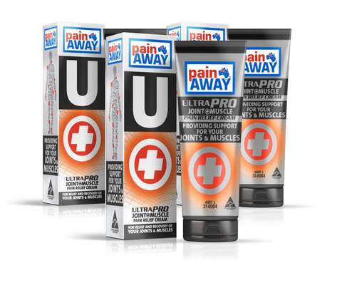 3 x  PAIN AWAY ULTRA PRO - JOINT & MUSCLE<BR> PAIN RELIEF CREAM 125G TUBE