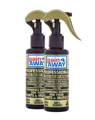 2 x PAIN AWAY PROFESSIONAL <BR> PAIN RELIEF SPRAY 100ML