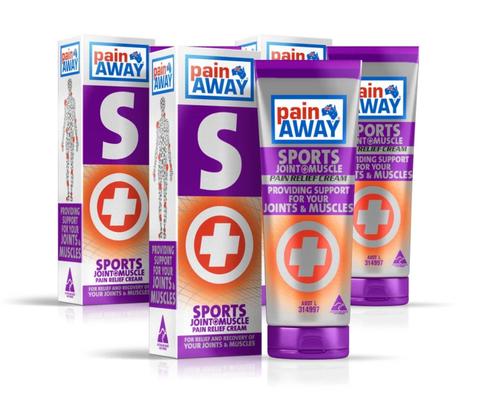 3 x PAIN AWAY SPORTS - JOINT & MUSCLE <br> PAIN RELIEF CREAM 125G TUBE