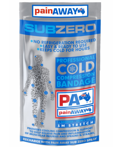 PAIN AWAY SUB ZERO – PROFESSIONAL COLD <br> COMPRESSION BANDAGE