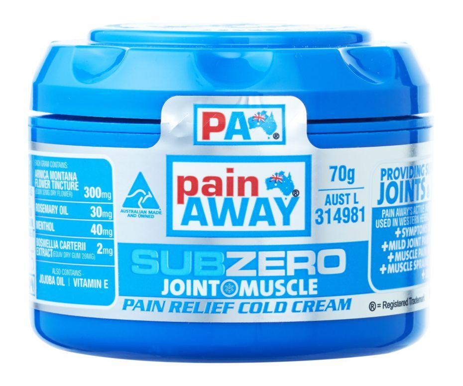 PAIN AWAY SUB ZERO - JOINT & MUSCLE PAIN RELIEF COLD <br> CREAM 70G